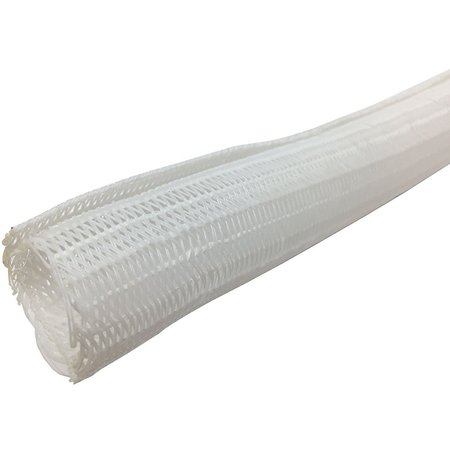 ELECTRIDUCT Hook Self Closing Braided Wrap Sleeving- 1/4" x 25ft- White BS-J-SCW-025-25-WT